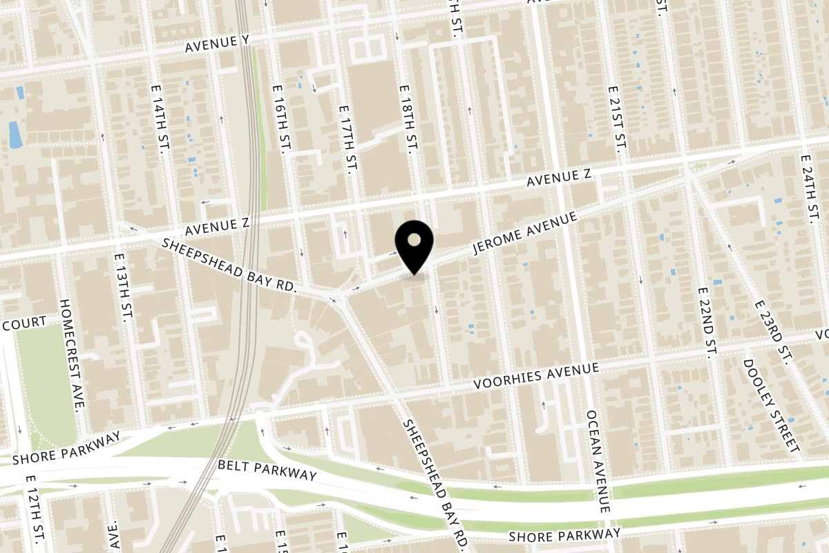 Map showing the location of THE G.O.A.T on 1726 Jerome Ave in Brooklyn